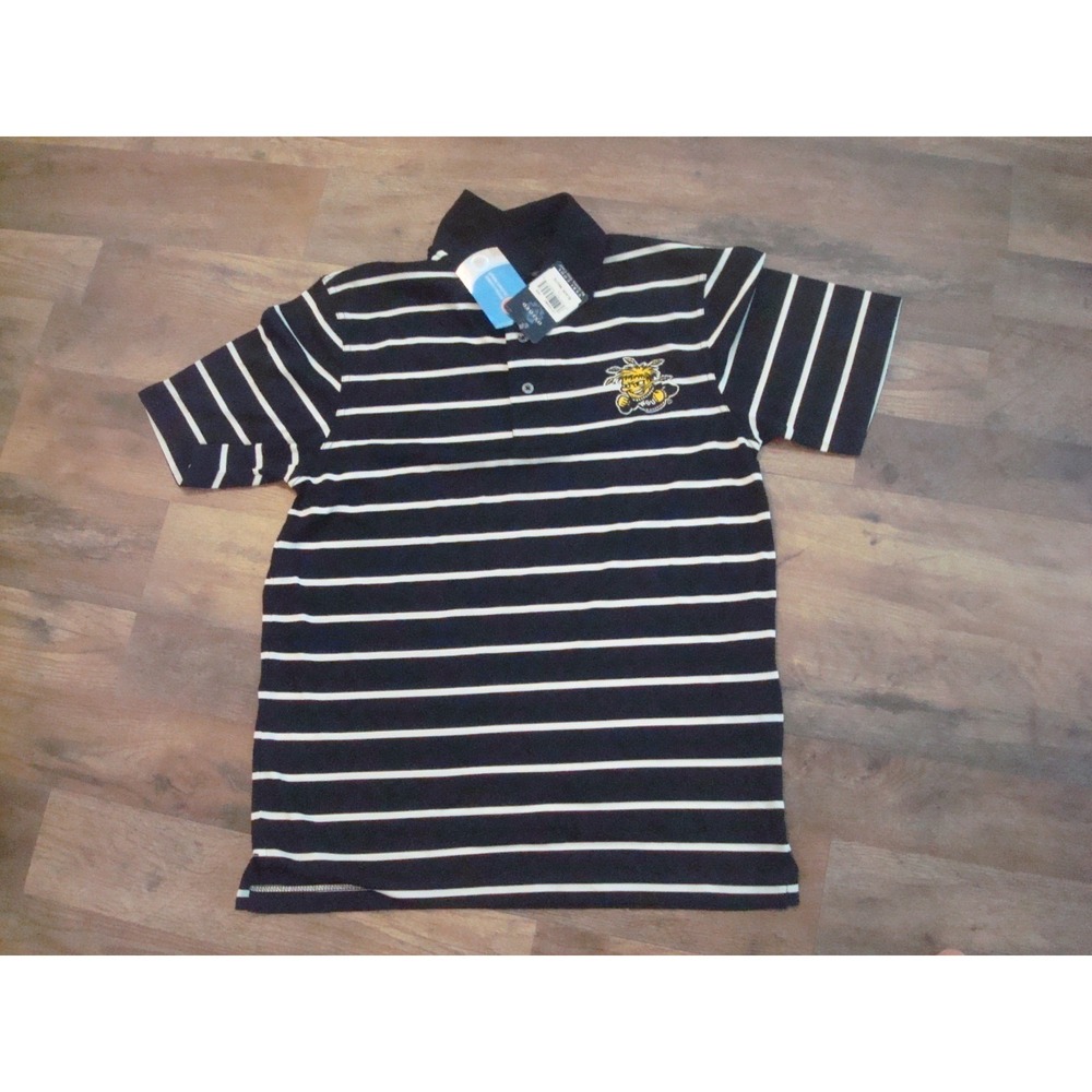 WICHITA STATE SHOCKERS GOLF STRIPES XS sz SMALL SHIRT DEADSTOCK VINTAGE TT2